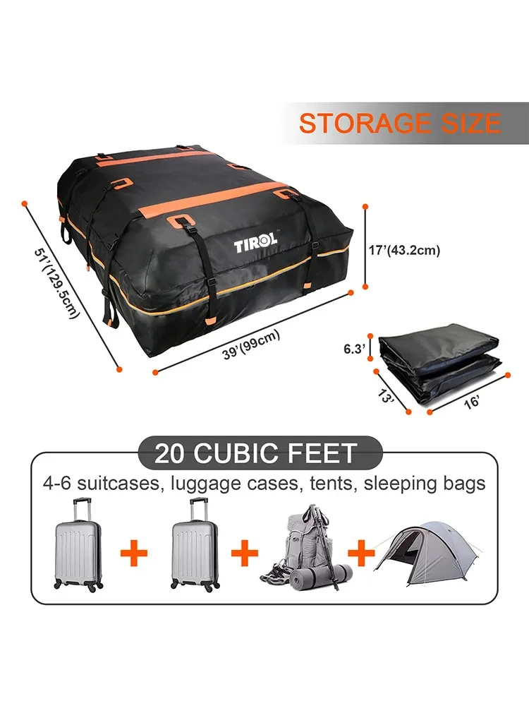 

Roof Storage Bag Rack Luggage Carrier Rainstorm Proof Outdoor Camper Tent Package Waterproof Sunscreen Suitable All Vehicles