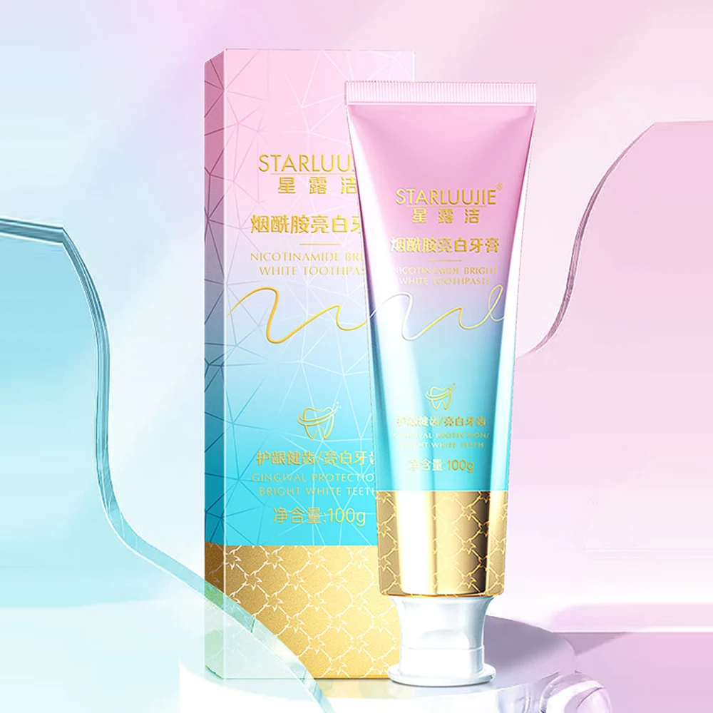 

Nicotinamide Whitening Toothpaste Freshen Breath Brightening Teeth Cleaning Oral Care Reduce Stains Tartar Mint Flavor