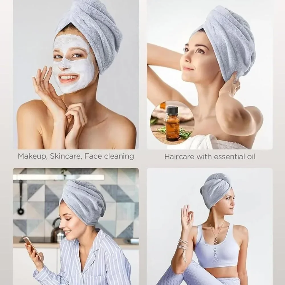 Dry hair cap super absorbent quick-drying thickened hair washing tie bath cap wiping head towel 70*25 cm 3 colors Mixed