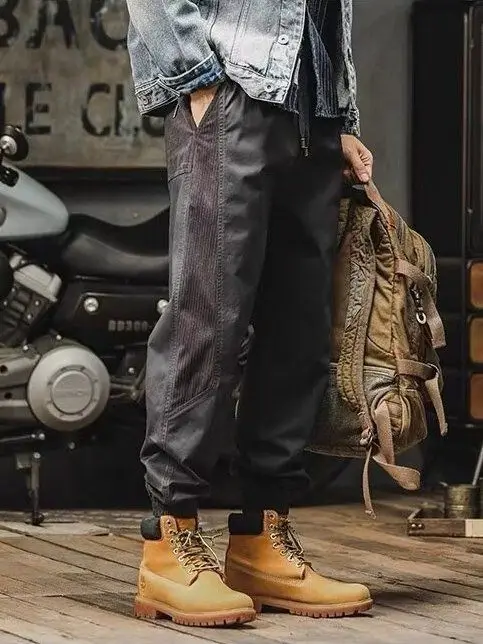 2024 Autumn Elegant Fashion Harajuku Slim Fit Ropa Hombre Loose All Match Casual Pants Solid Pockets Straight Cylinder Leggings