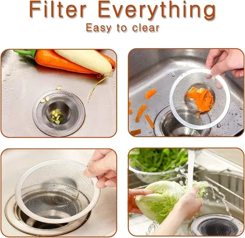 Stainless Steel Kitchen Sink Filter Mesh Strainer Filters Waste Hole Trap Strainers Stopper Bathroom Floor Drain Hair Catchers kitchen sink filter sink strainer sink filter kitchen sink strainer hair drain catcher