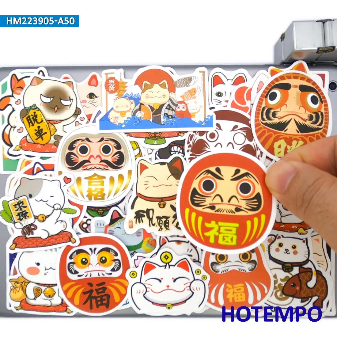 

20/30/50PCS Funny Fortune Cat Pray Wish Lucky Cute Stickers for Laptop Phone Glass Wall Fridge Guitar Suitcase Bike Car Sticker