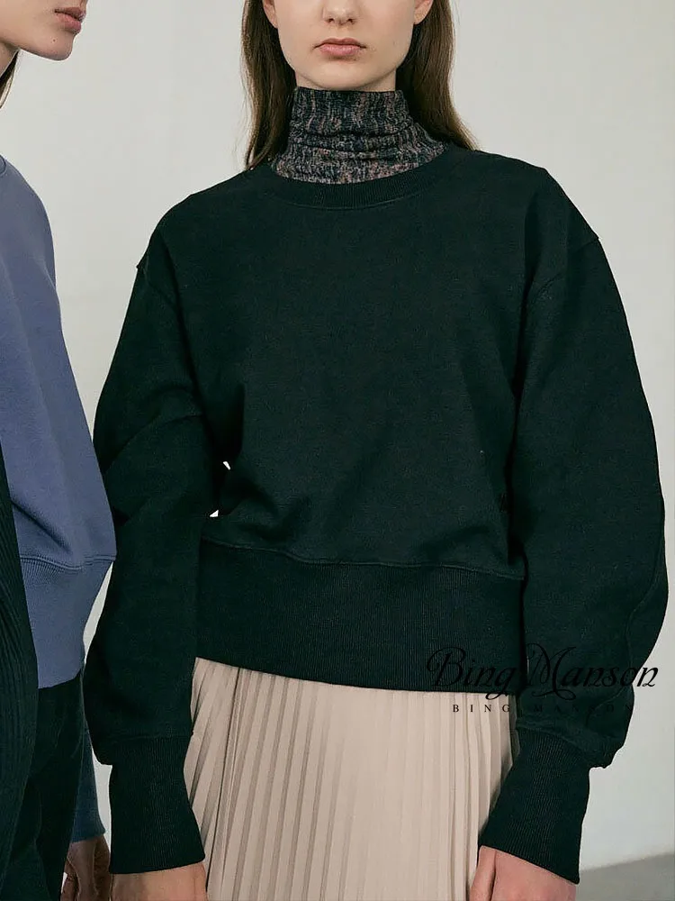 

2023 Autumn Warm Sweater Women's Dress Plush Thickened Short Loose Long Sleeve Pullover Top Fashion Layup Versatile T-shirt Top