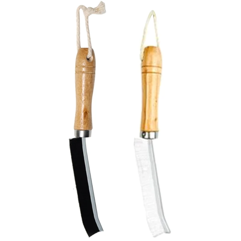 

H7EA 2Pcs Multifunctional Wooden Handle Crevices Cleaning Brush Tile Joints Scrubber
