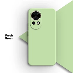 Premium Liquid Silicone Phone Case with Camera Protection - High-Quality Square Soft Bumper Cover for Huawei Nova 13 (Fresh Green)