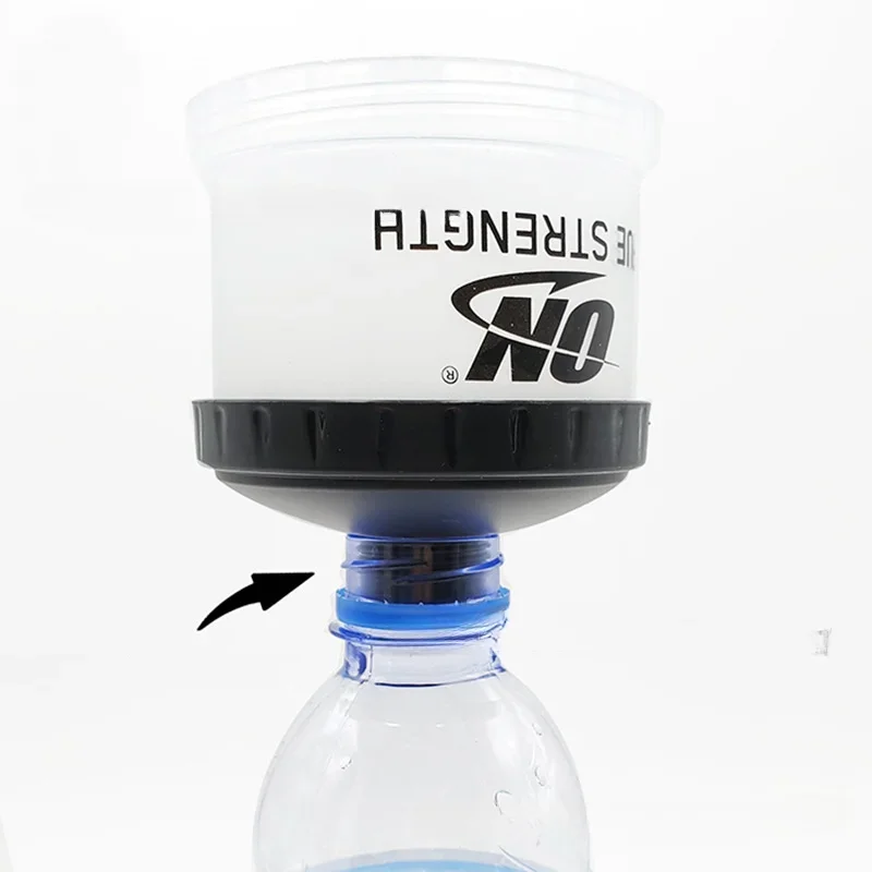 Portable Protein Powder Container Box Funnel Powder Box Fitness Supplement Bottle Handle Layered Storage Medicine Snack Can