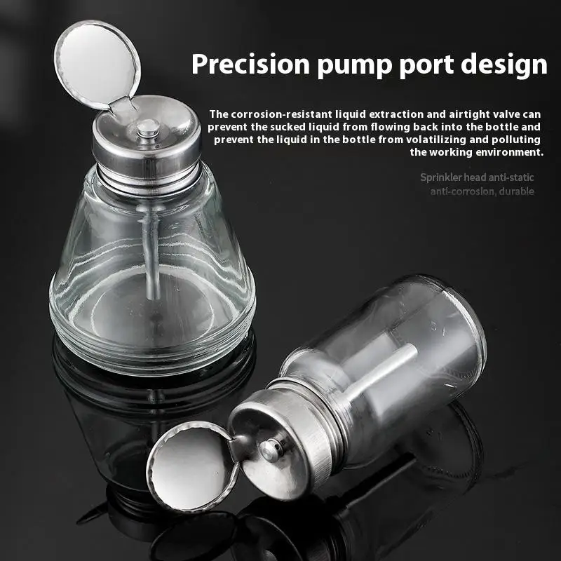 Nagel Lagerung Nachfüllbare Glas Flaschen Leere Flüssigkeit Presse Pumpe Dispenser Nail art Nagellack Entferner Reiniger Make-Up Maniküre Werkzeuge – Detail 11