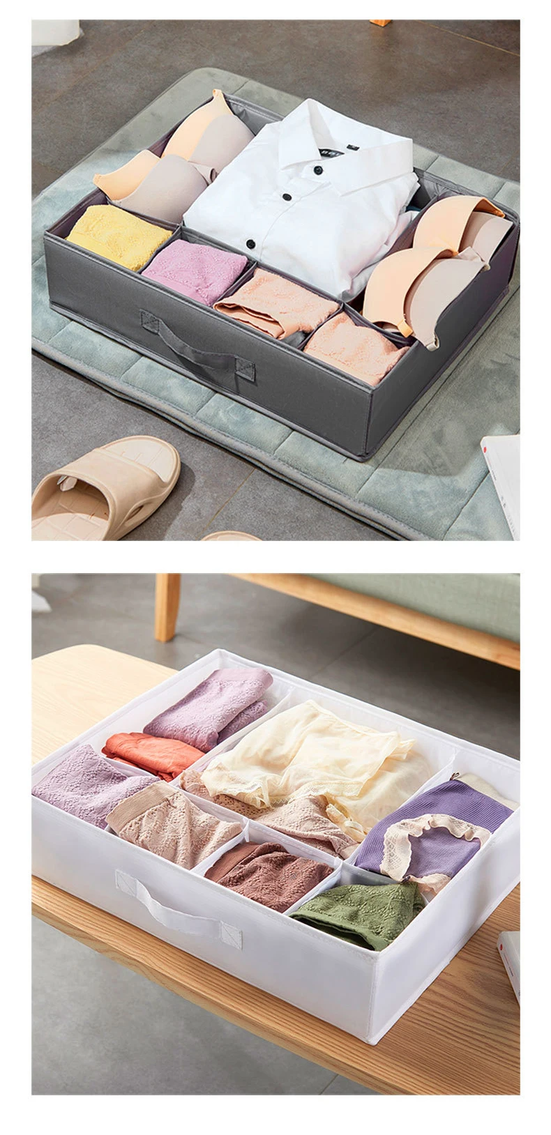 Unterwäsche-Aufbewahrungsbox, Schubladen-Typ, unterteilte Haushaltssocken, Setzen Sie BH-Kleiderschrank-Aufbewahrungsbox – Detail 2