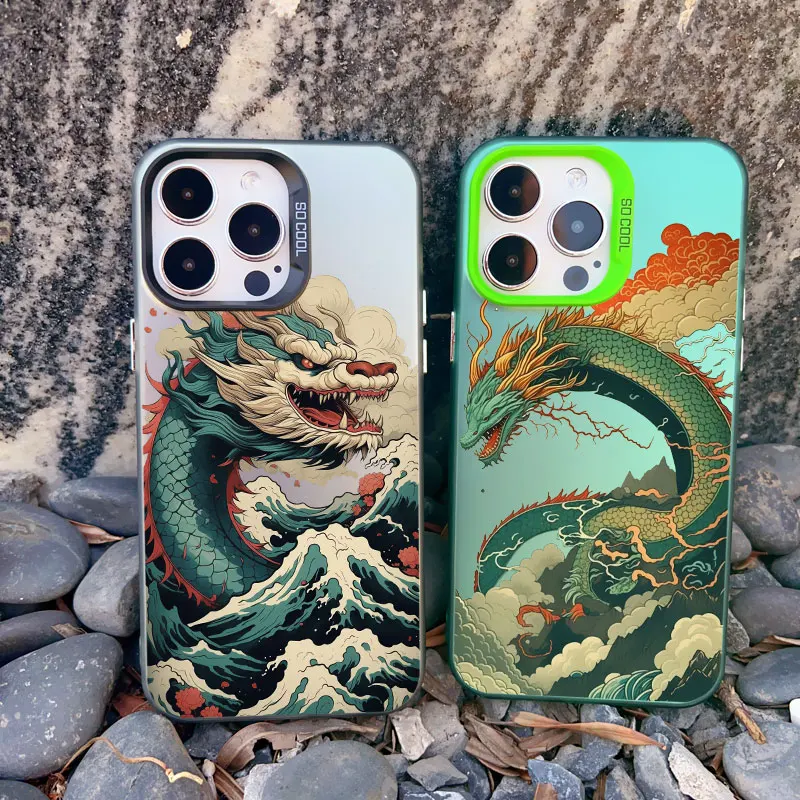 Laser Shockproof Great Wave Anime Dragon Phone Case