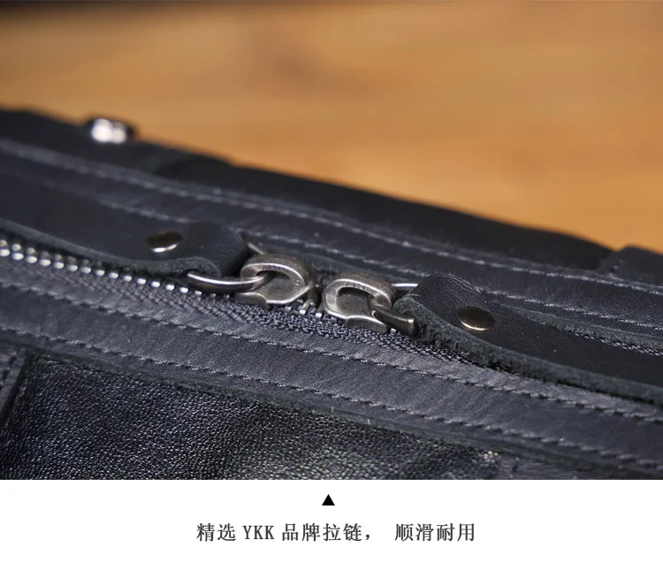 PNDME lässige, hochwertige erste Schicht Rindsleder Herren schwarze Umhängetasche Designer handgefertigte Reise-Umhängetasche aus echtem Leder – Detail 18