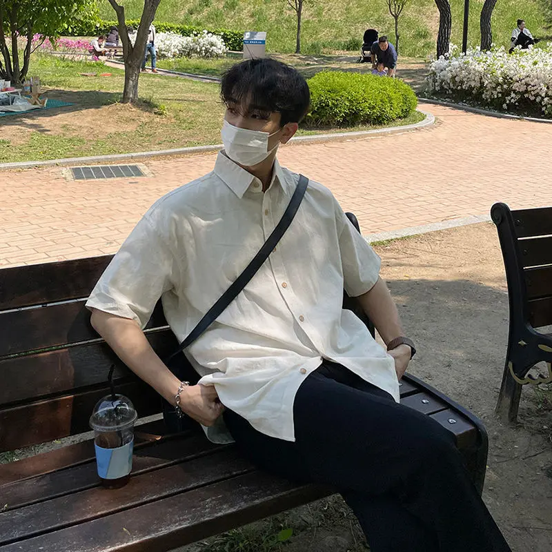 

2023 short-sleeved shirts men's summer five-sleeved shirts