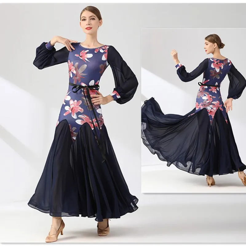 New Cheapballroom Dance Gowns Summer Lantern Sleeve Ballroom Dress