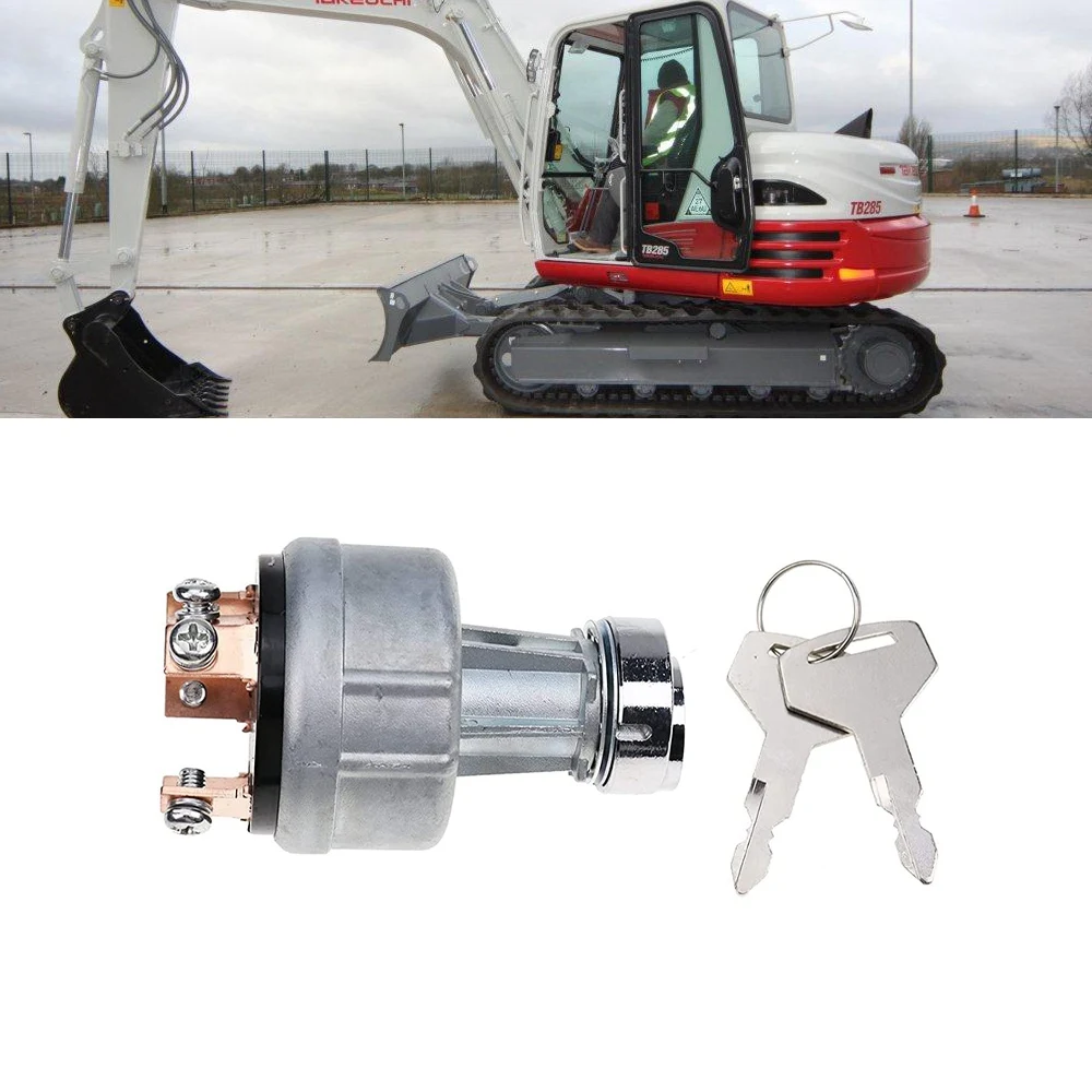 Ignition Switch with 2 Keys For Takeuchi Excavator Digger 1700100023 1700100052 H806 Ignition Switch Lock Cylinder