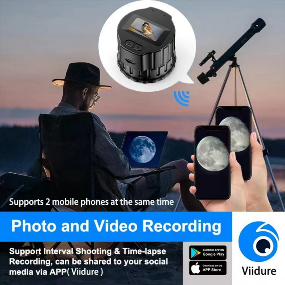 Wifi HD 전자 접안 렌즈 카메라 1.5 인치 화면 광학 접안 렌즈 사진 비디오 레코더 800mAh 사냥 조류 관찰 망원경