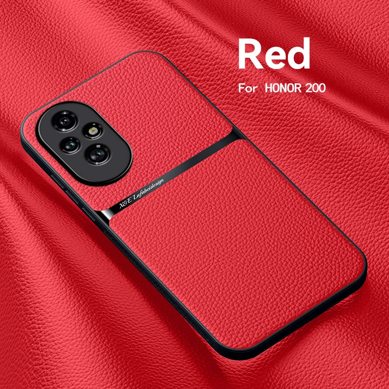 Honor 200 Series Magnetic PU Leather Ultra-Thin Drop-Proof Camera Protection Case