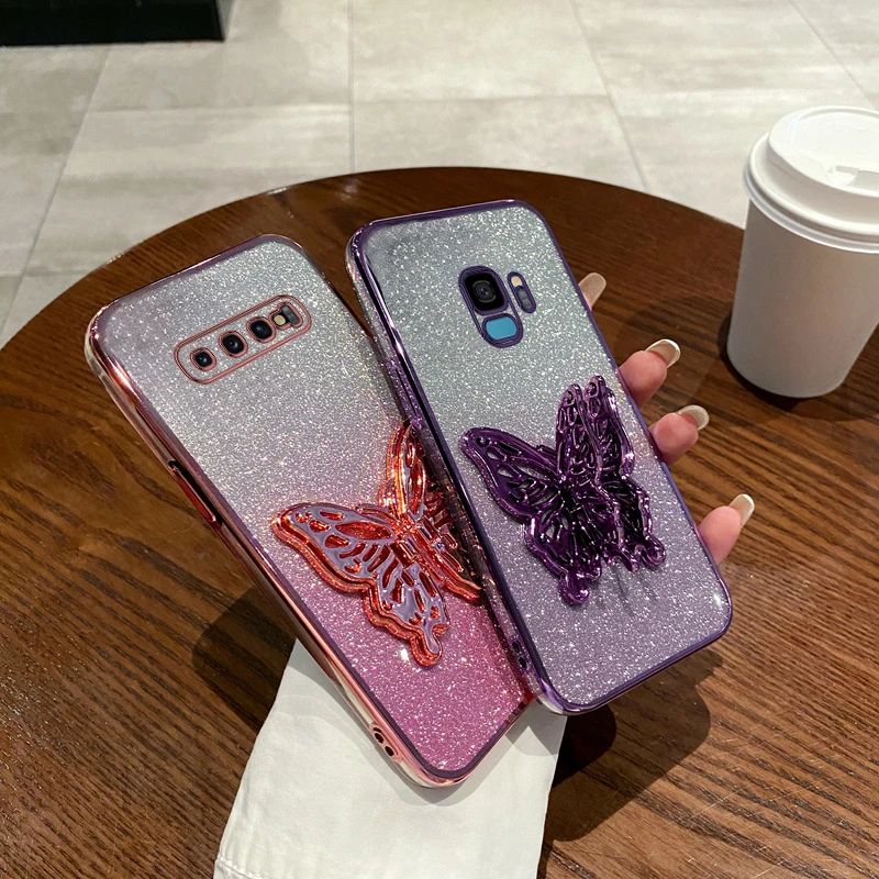 Glitter Butterfly Phone Holder Stand Cover