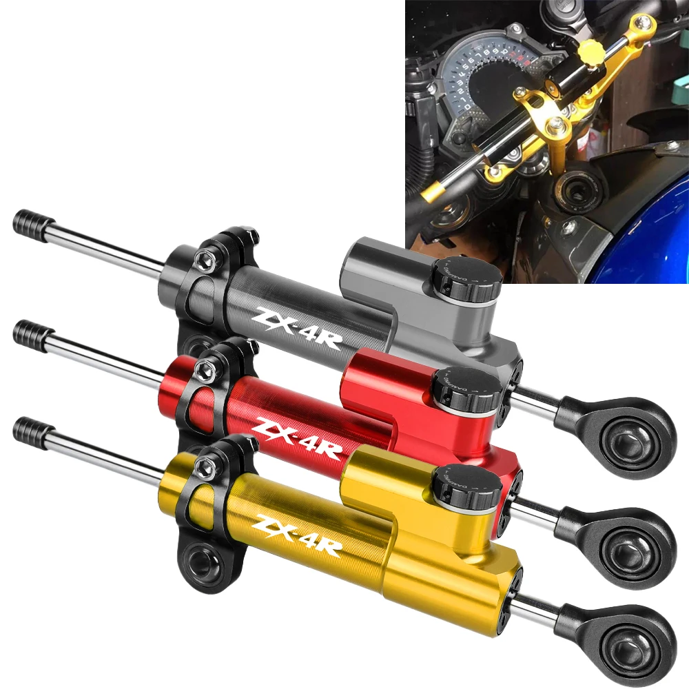 

For kawasaki Ninja400 ninja 400 Z400 ZX-4R ZX4R 2018 CNC Universal Aluminum Motorcycle Damper Steering Stabilize Safety Control