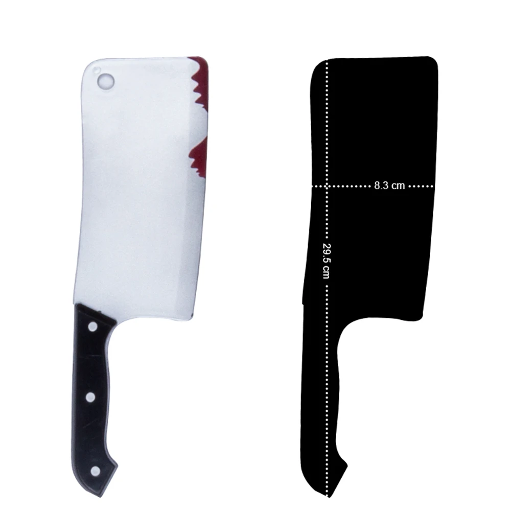 Bloody Cleaver Costume Knife - Fake Weapon Meat Cleaver Prop with Bloo