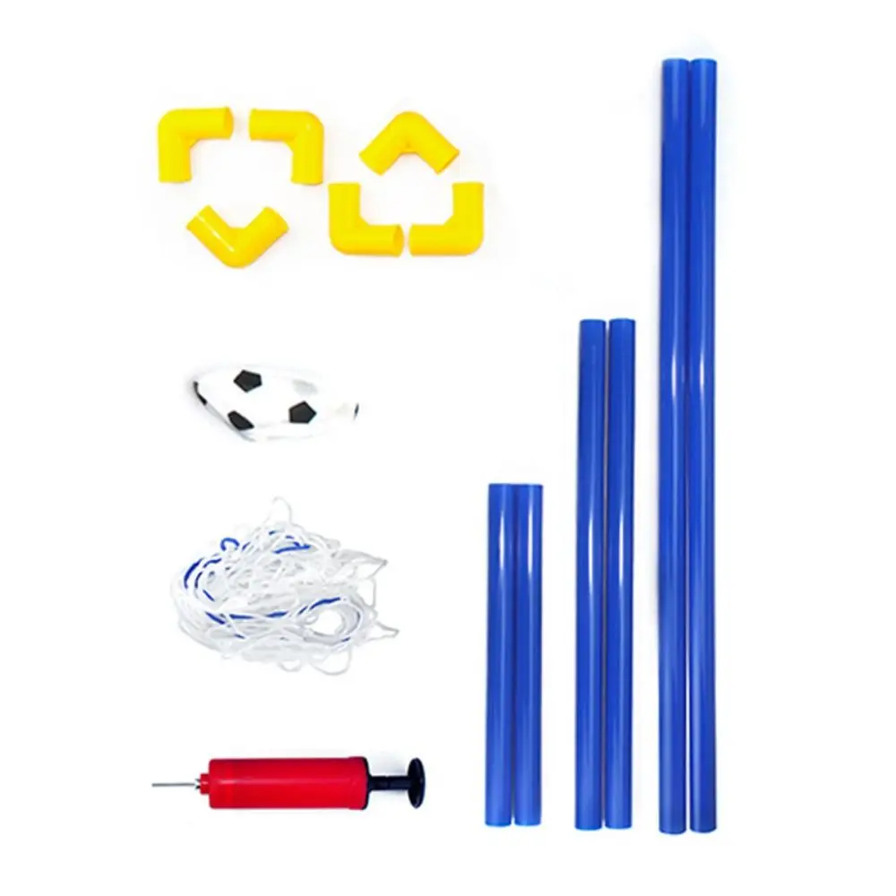 Removable Net Soccer Goal Post Net Set Foldable High-Strength Frame Kids Soccer Goal with Inflatable Pump with Soccer Ball