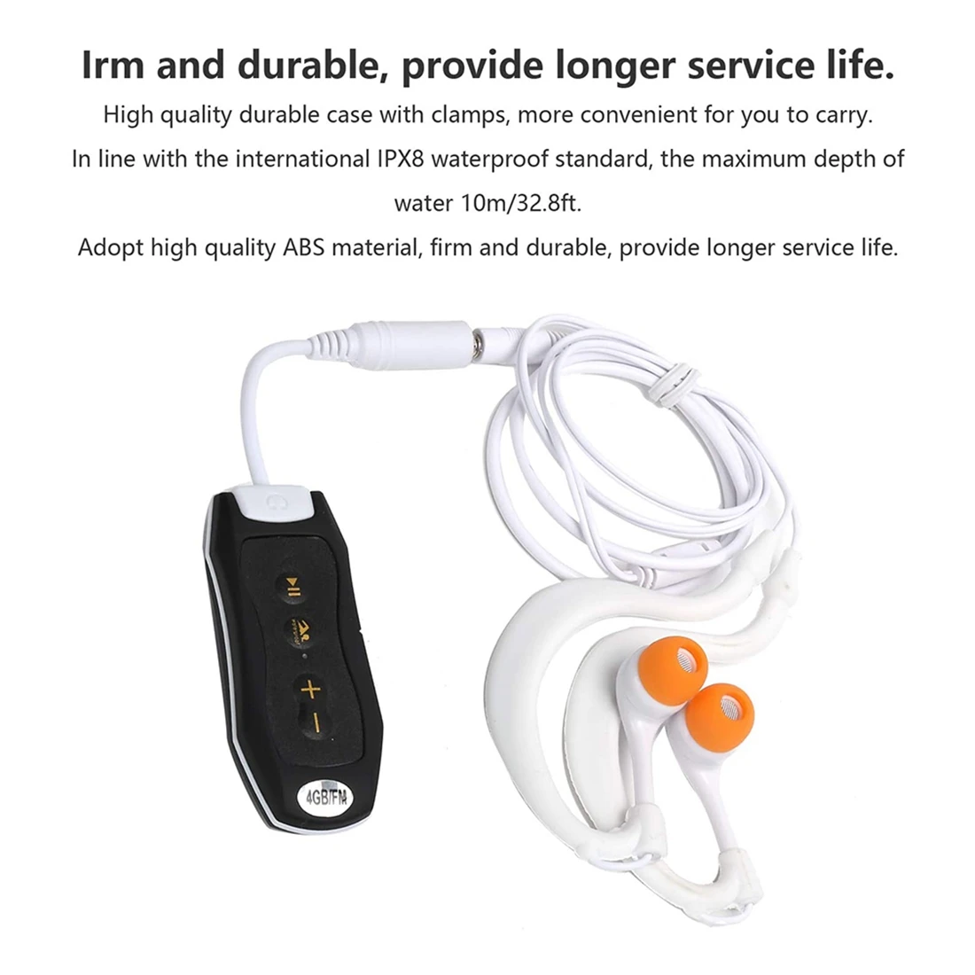 FM 라디오 IPX8 방수 MP3 음악 플레이어, 수영 다이빙 이어폰 헤드셋, 스포츠 스테레오 베이스 수영 MP3,4G 블루