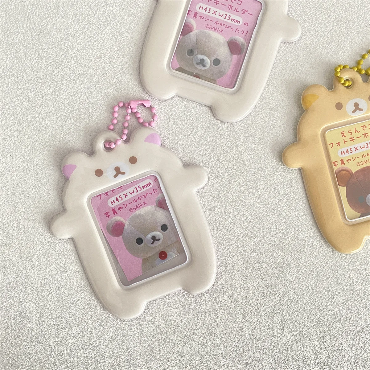 Cute Korea bear Kpop 2 inch ID card holder Photocard Holder Photo Display Card Holder Bag Protective sleeve pendant Stationery card holder credit card holder photo card holder card protector idol card protector desk card holder card display stand postcard holder memory card protector acrylic sign holder