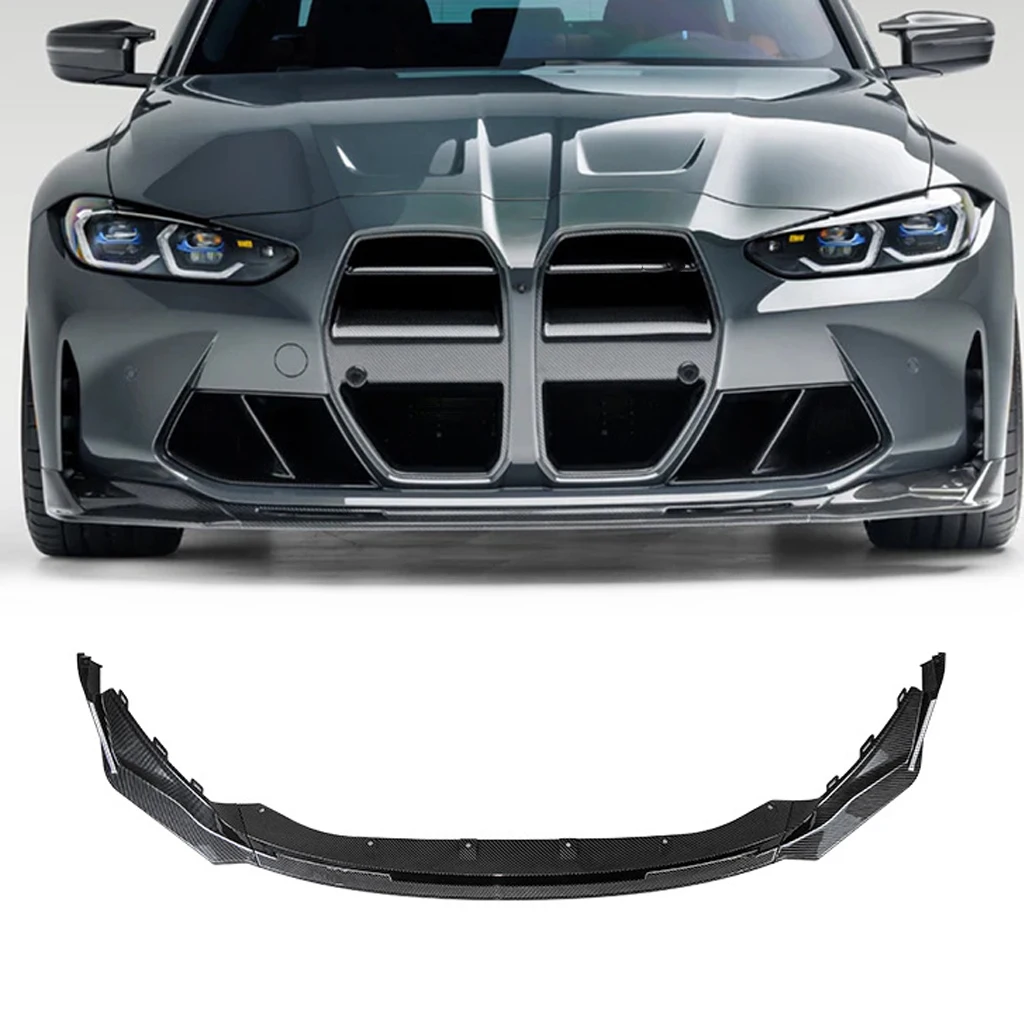 

Gloss Black Front Bumper Lip Spoiler Diffuser Splitters Body Kit Aprons Cover Guard Trim For BMW M3 G80 M4 G82 2021 2022 2023+