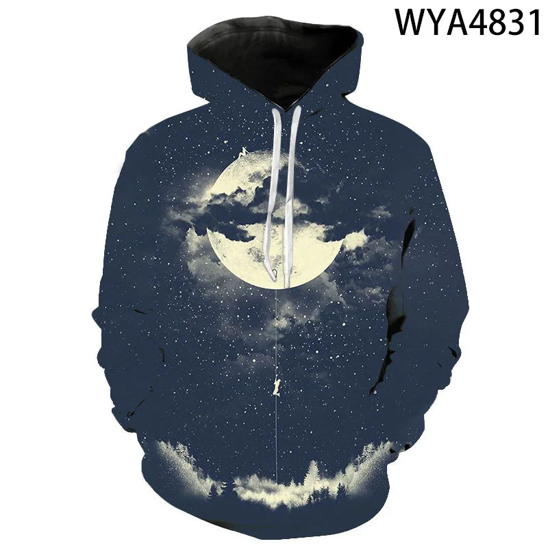 

New Fashion Funny Moon Boy Girl Kids Long Sleeve Sweatshirts 3D Printed Hoodies Pullover Men Women Children Streetwear Jacket