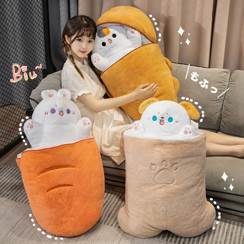 Big Size Cartoon Carrot Bunny Plush Throw Pillow Toy Cute Taiyaki Cat  Plushies Doll Soft Sofa Cushion Toys Kawaii Room Decor