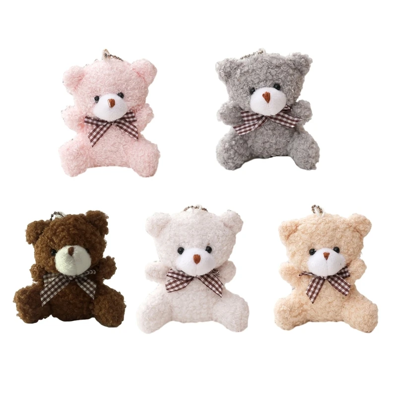 

Mini Bear Plush Keychain Backpack Pendant Cartoon Keyring Handbag Decorations Women Accessories Child Birthday Gift