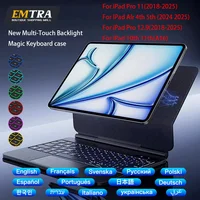 Magic Keyboard for iPad 2018 2020 2021 2022 2024 2025 Air Por 10.9 11 12.9 13 inch Bluetooth Wireless Backlit Spanish Smart Case