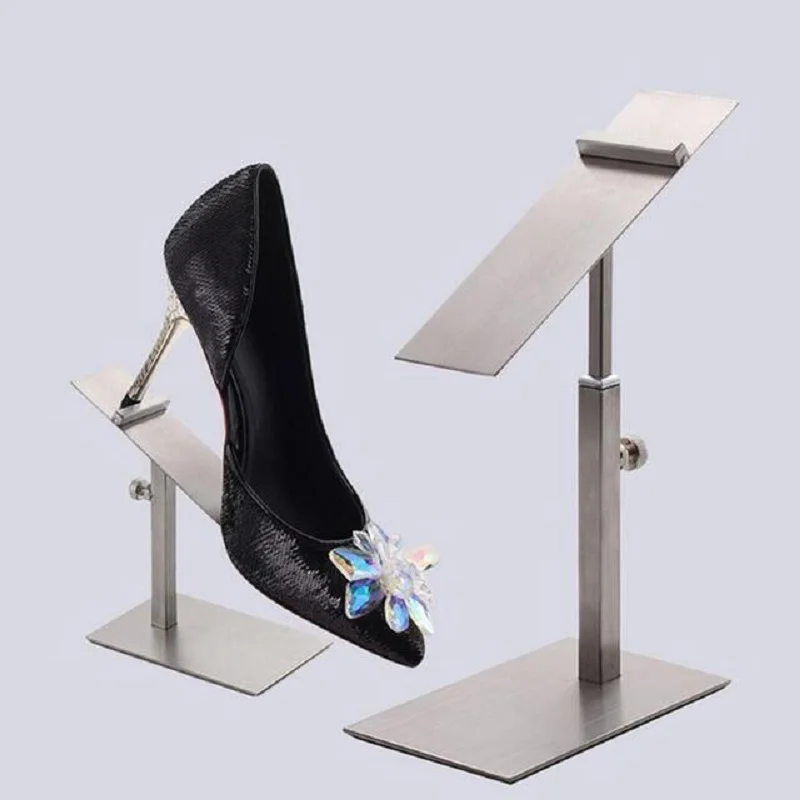 Stainless Steel Adjustable Shoes Display Showing Stand Shoe Bracket Sandal Slipper High-Heeled Shoes Holder Store Show Shelf 2
