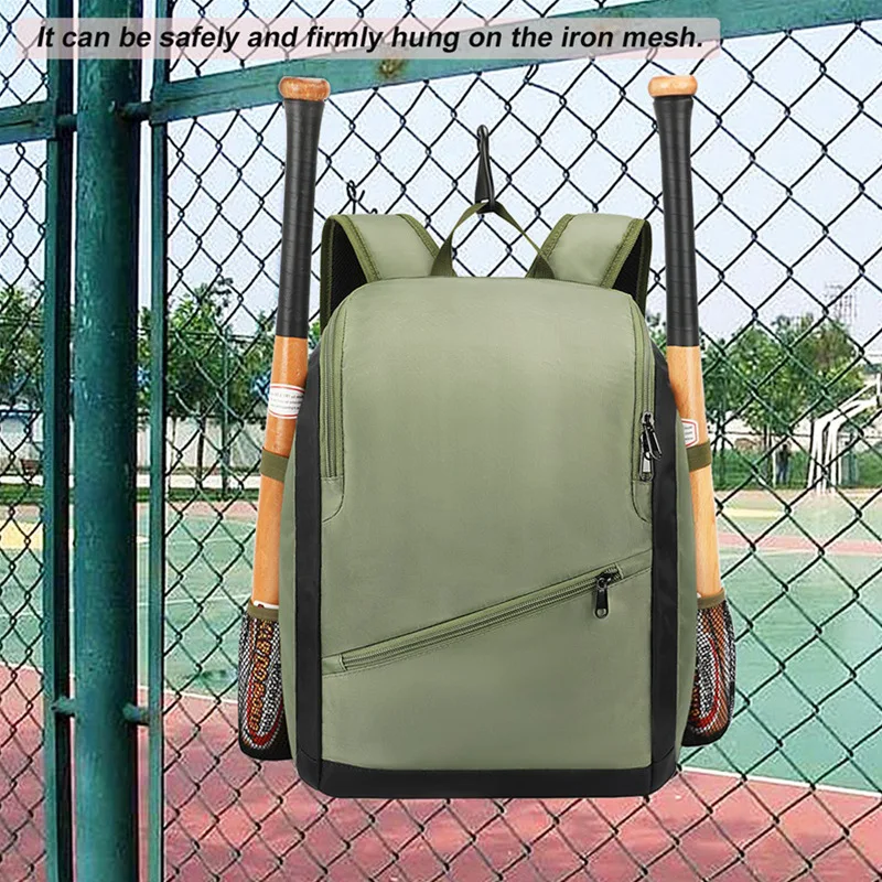 Youth Kids Adults Baseball Bag Outdoor Sports Waterproof Softball Bag With Fence Hook Baseball Training Match Storage Backpack