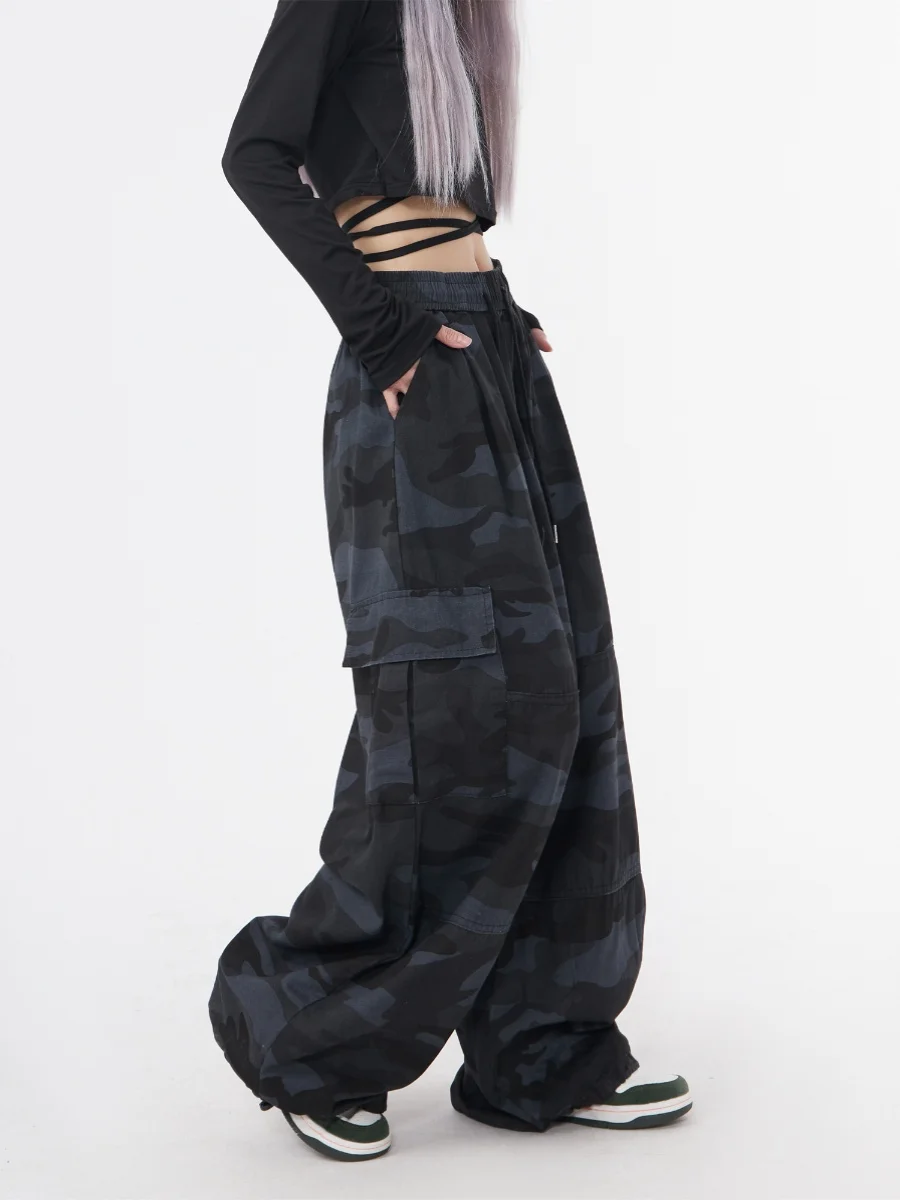 Loose Wide Leg Workwear Pants Men Women Casual Camouflage Trousers Spring Autumn Straight Cut Faionable Youth Active Sle