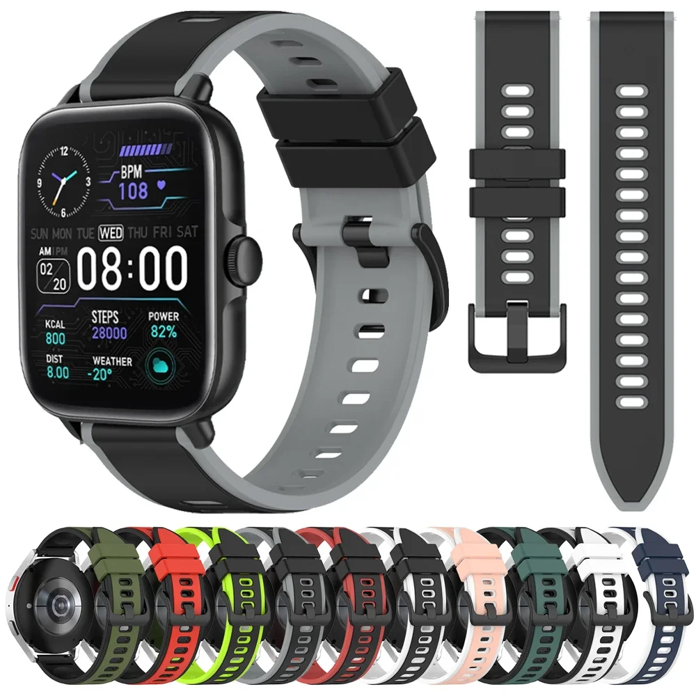 

Ремешок спортивный для смарт-часов COLMI C60 C61 20/22 мм, силиконовый браслет для мужских и женских часов COLMI P28 Plus/P8 Plus/V23 Pro