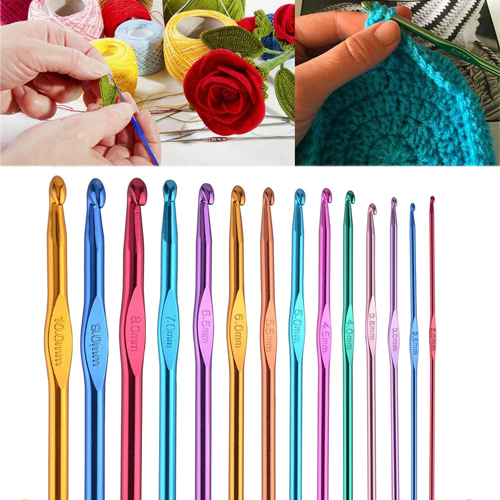 1214pcslotAluminumOxideKnittingNeedlesCrochetHookWeaveCrochet