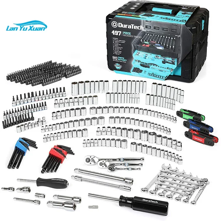 

DURATECH 497 pcs mechanic tools automotive Mechanics Tool Set Hand Professional OEM Wrench Socket Set with 3 Drawer Tool Box