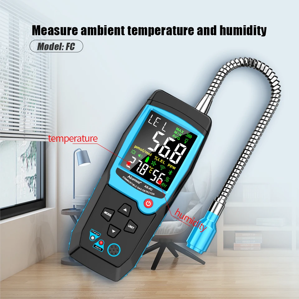 Gas Leak Detector Aicevoos Combustible Gas Leak Detector Flammable Gas Methane Natural Tester Sound Light Alarm Meter Leak Location Determine