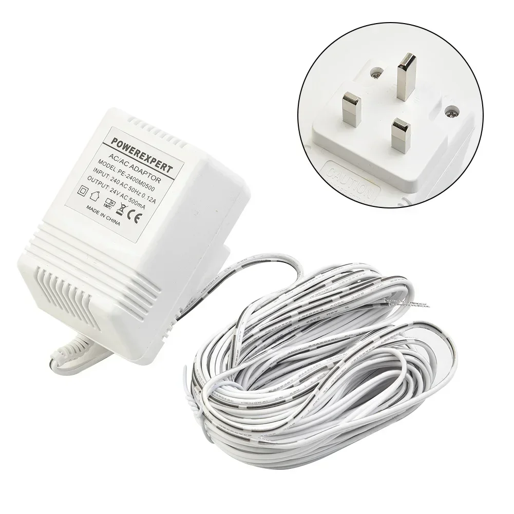 AC 24V 500mA Video Doorbell Adapter 8 Meter Cable Camera Power Supply Adapter Charger IP Intercom Ring Wireless Battery
