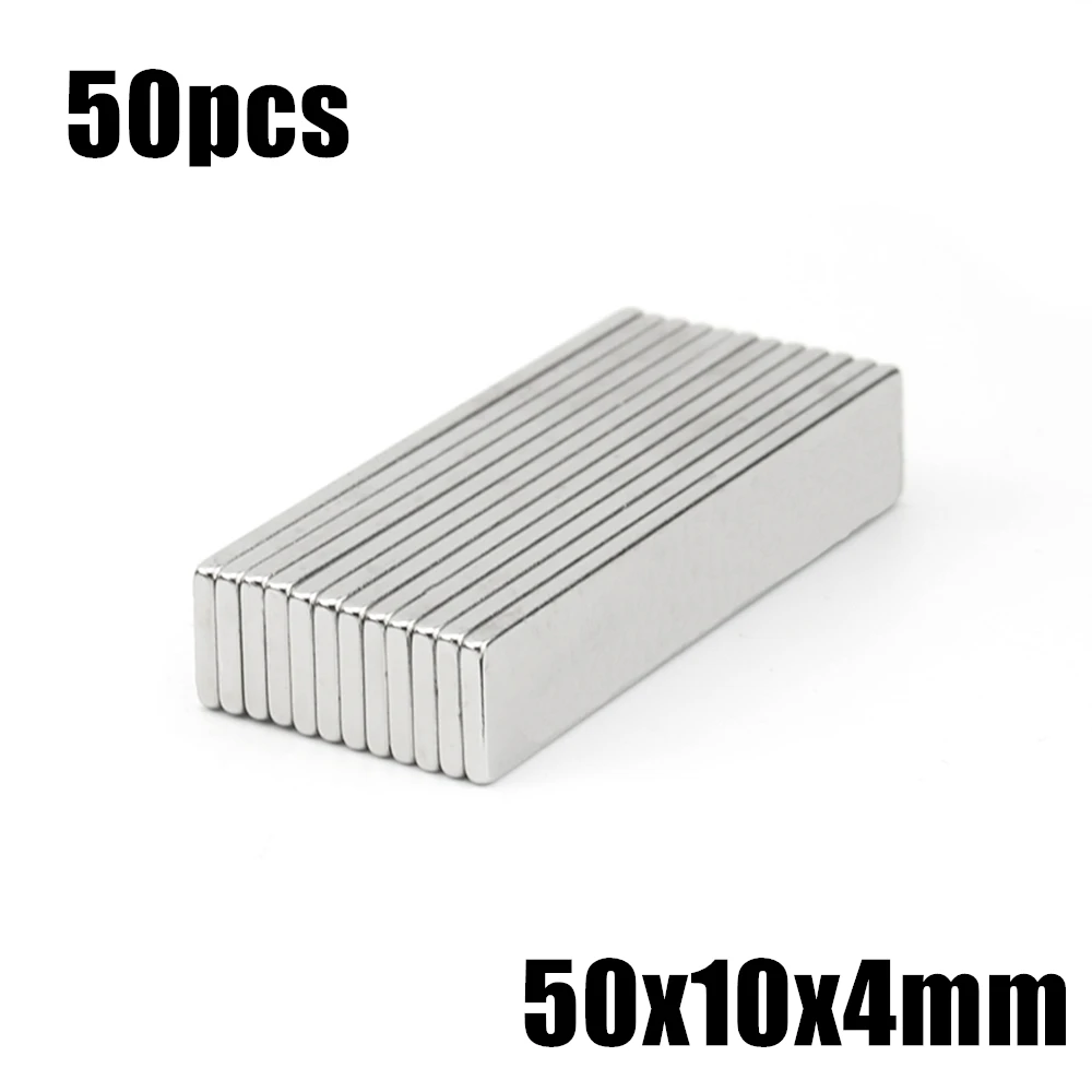 

50pcs 50x10x4mm Super Powerful Strong Rare Earth Block NdFeB Magnet Neodymium N35 Magnets 50*10*4mm