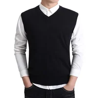 RuiXin Men's V-Neck Knitted Vest Sleeveless Business Style Autumn Winter New Arrival Cross-Border Men's Sweater Vest