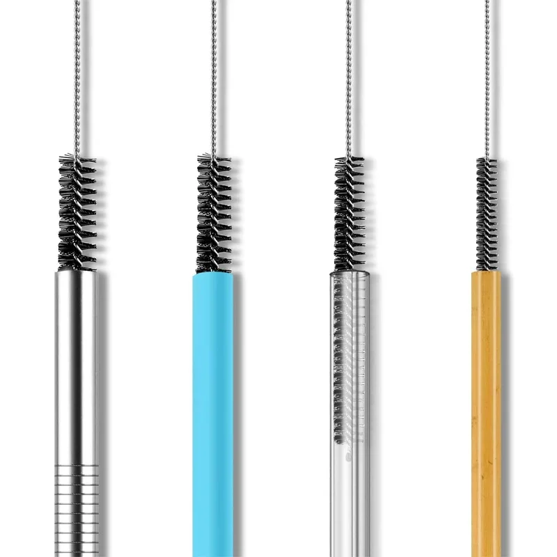 10Pcs/Set Nylon Straw Glass Tube Cleaner Brushes Stainless Steel Cleaning Brush Bottle Fish Tank Brush Household Cleaning Tools 4