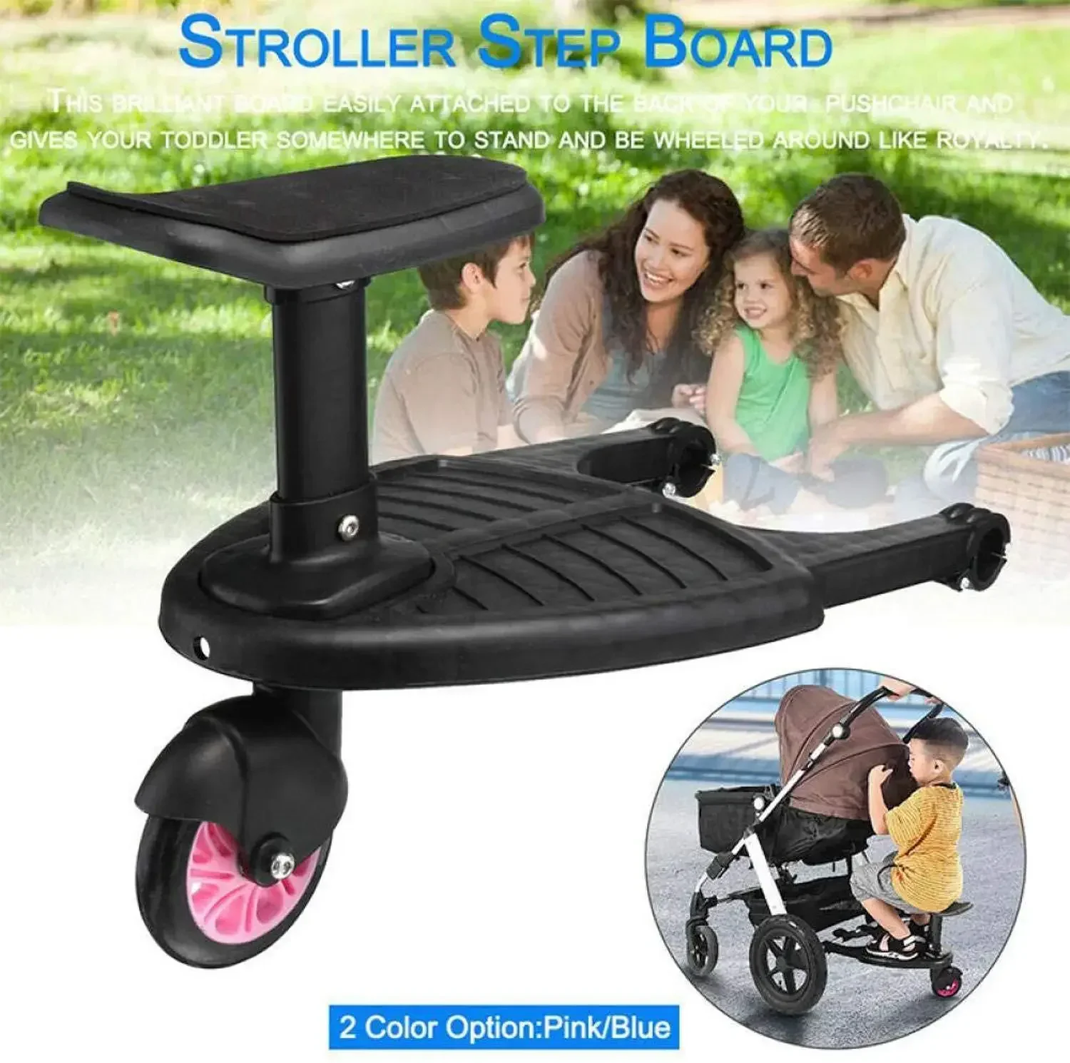 Make Walking with Two Kids Easier – Children Stroller Pedal Adapter and Hitchhiker Standing Plate for Second Child and Twins - 3