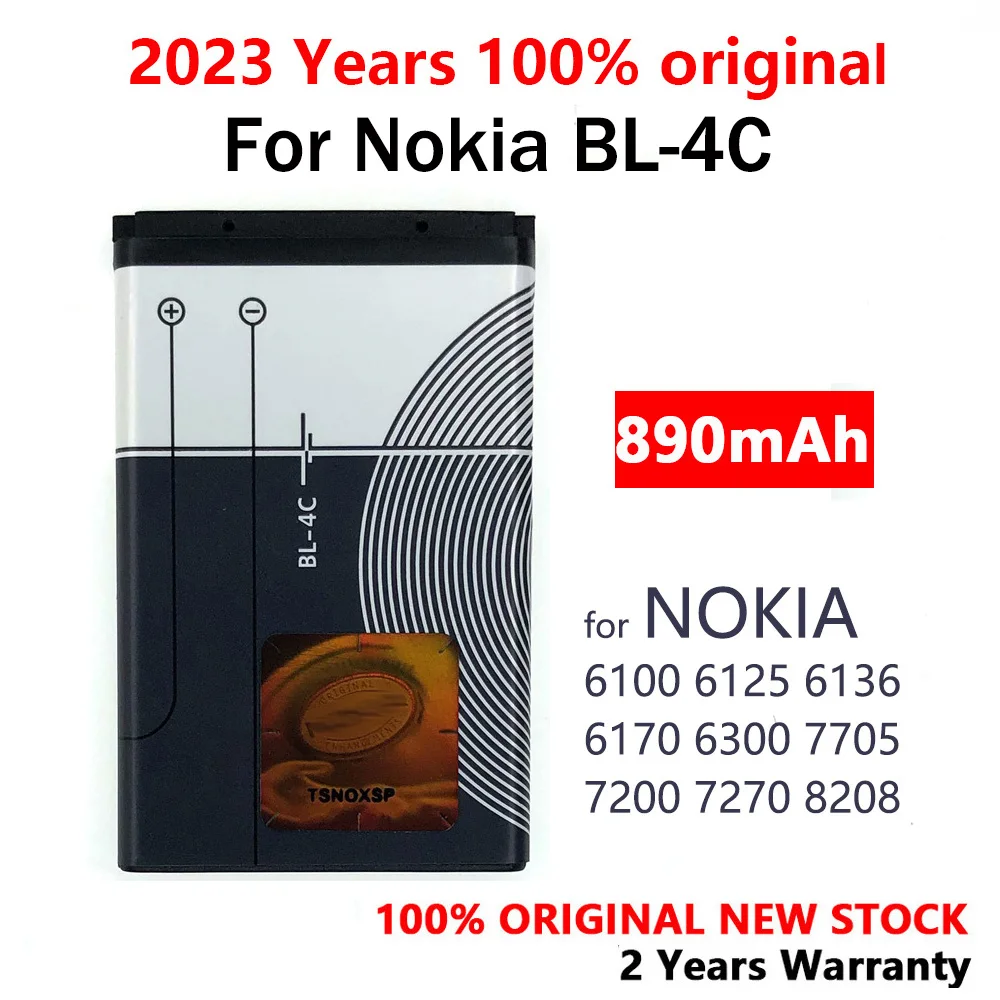 Bl-4C Batteria Per Nokia, Bl-4C, Nokia 6100, 1202, 1661, 2220, 2650, 2690, 5100, 6101, 6125, 6131, Bl9205, Bl4505, Bl4510, Bl6401