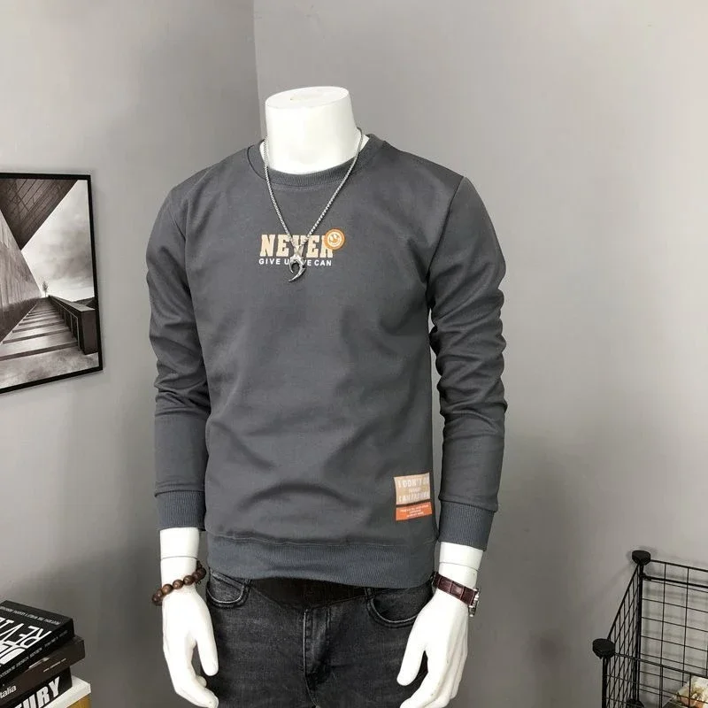 thumbnail image 1 of Camiseta de cuello redondo con estampado de manga larga para hombre, divertida, de algodón, de corte regular, de diseñador, talla XXL, para uso social y urbano, 1 of 4