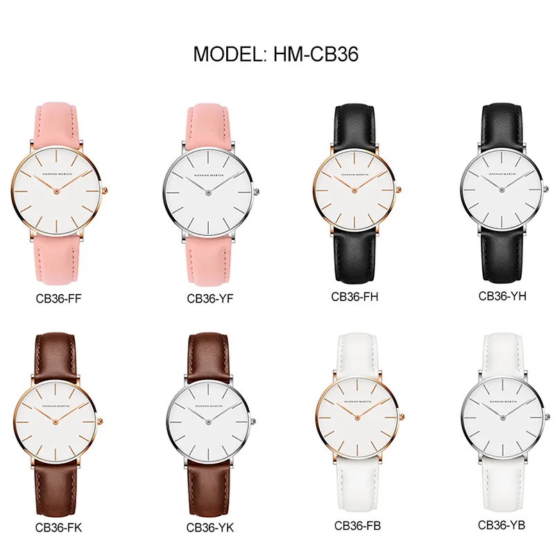 Hannah Martin Brand Japan Quartz Movement Women Fashion Watch Leather Strap Lady Wristwatches Waterproof Clock relogio feminino 3