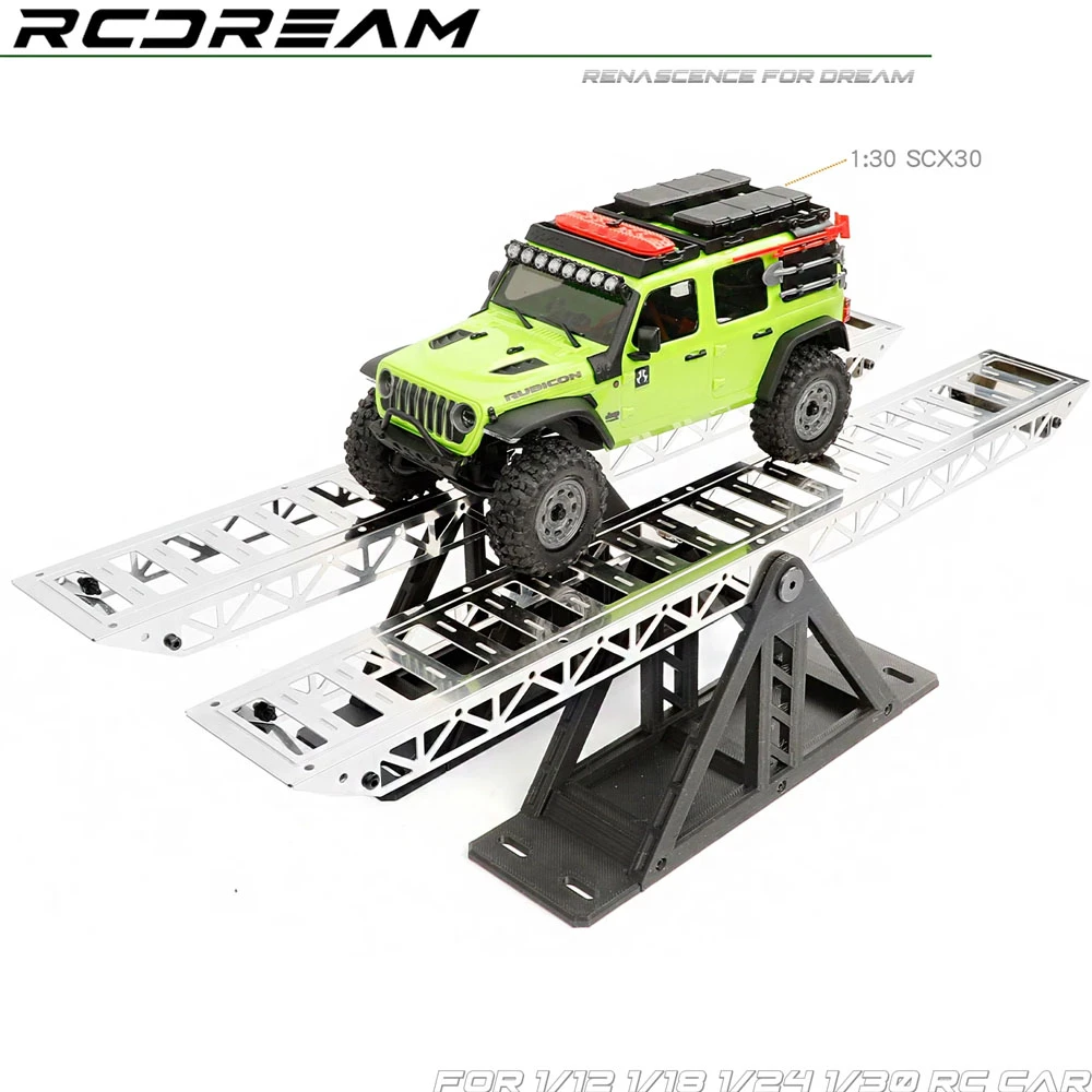Vue rapprochée de l'accessoire d'obstacle en aluminium pour RC crawler, simulation tout-terrain pour échelles 1/12, 1/18, 1/24, 1/30
