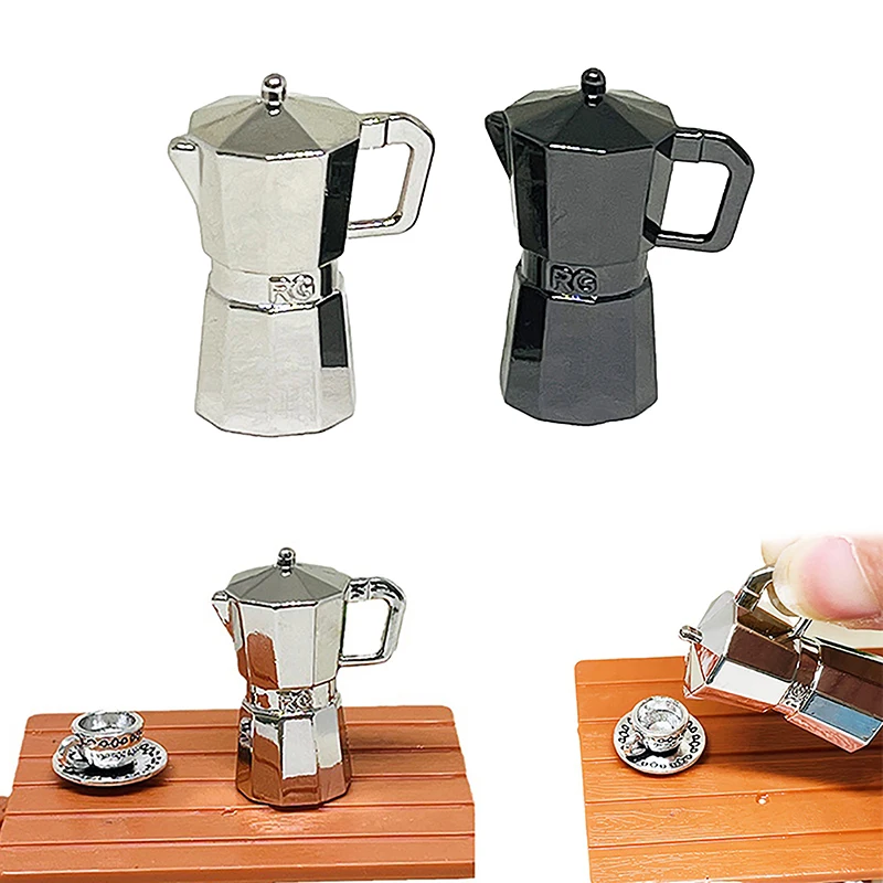 

Toy Model Coffee Maker Moka Express Simulation Pot for Pretend Play Role Play Game Girls Teenager Party Activity Playset