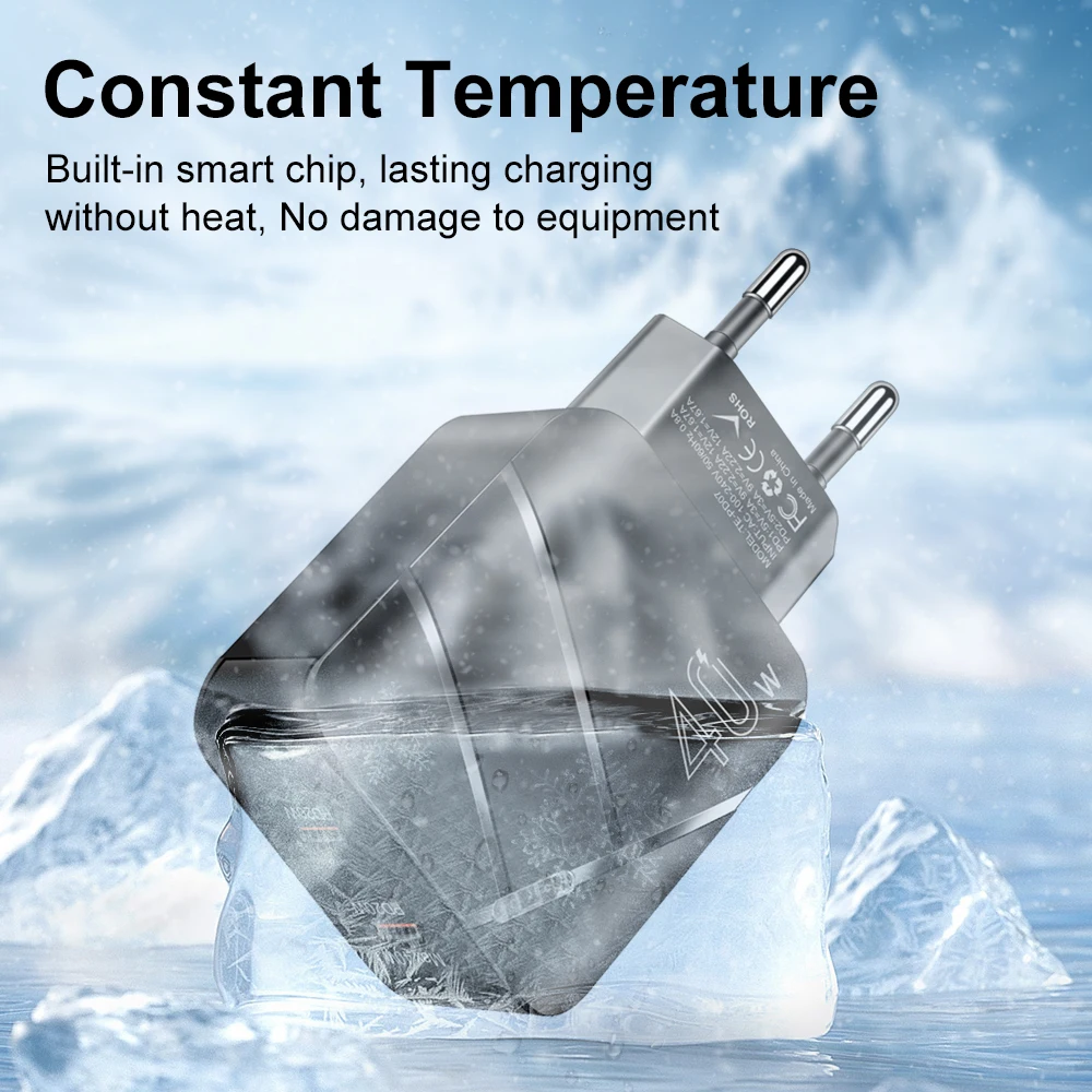 Total 40W USB C Charger Fast Charge Dual PD Charger Type C Fast Charger Adapter For iPhone Samsung Phone