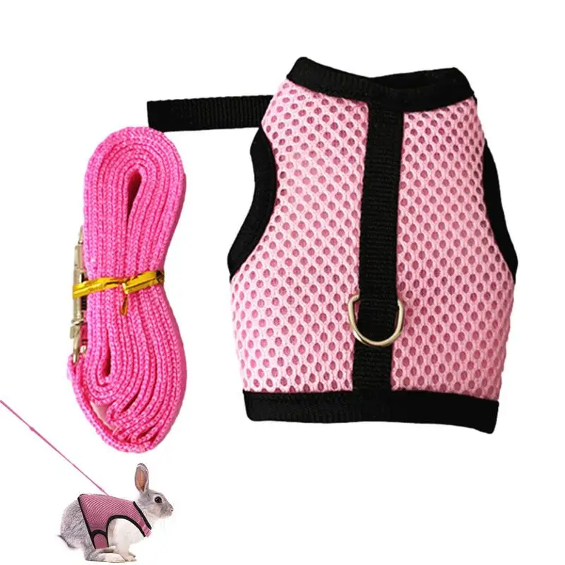 

Rabbit Harness And Leash Adjustable Soft Cat Harness Rabbit Harness And Leash Set Cute Bunny Harness For Jogging