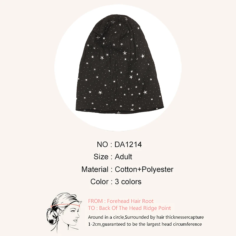 Geebro New Women's Star Stripes Beanies Hat Spring Autumn Fashion Beanie Ladies Knitted Comfortable Skullies Hats Bonnets Cap 6